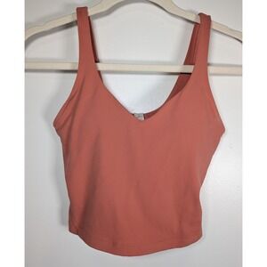Lululemon Align Tank Top Rust Orange Nulu Yoga Crop Bra Size 2 LW1DTBS